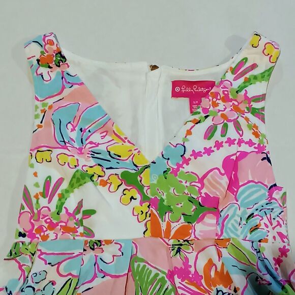 Lilly Pulitzer For Target Nosey Posey Babydoll Top-Small-Sleeveless-Exposed Zip - Picture 3 of 10